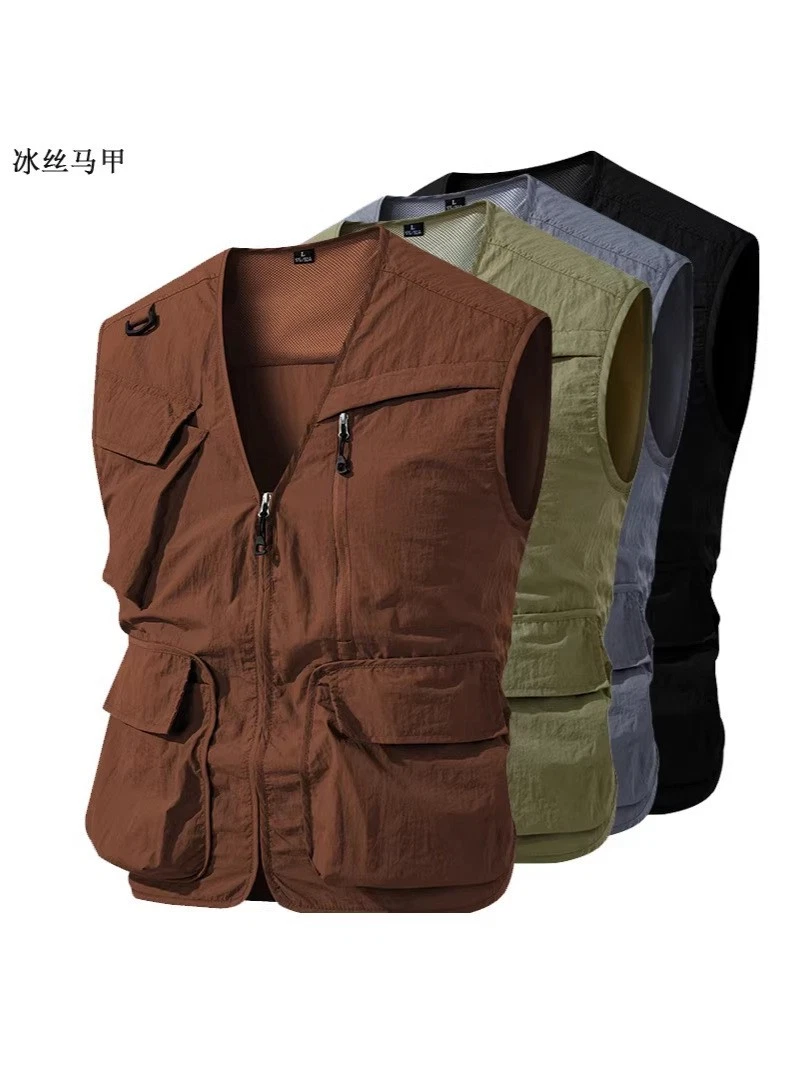 Outdoor Men Workwear Vest Multi Pockets Hiking Vest Workwear Casual Gilet
Opens in a new window or t
