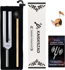 528 Hz Tuning Fork with Reflex Hammer for Healing Chakra Set,Aluminum 528hz