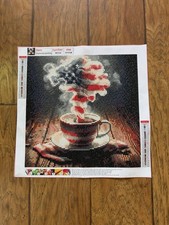Completed American Flag Coffee Diamond Art Painting 11.8  x 11.8  