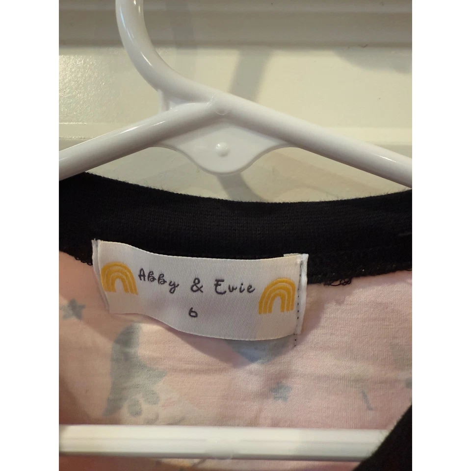 New Abby & Evie Kids Halloween Long Sleeve Shirt Size 6 Ghost Moon Stars Peach - Image 4 of 4