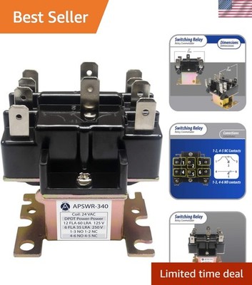 Universal 24V DPDT Switching Relay - Ideal for HVAC Systems & Replacements
