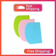SURDOCA Dough Scraper Bench Scraper - 3P 4.7x3.7" Plastic Flexible Bowl Scraper,