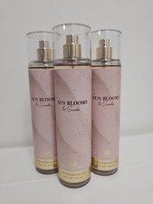 3pc Bath  Body Works Sun Blooms  Suede Fine Fragrance Mist Spray 8 oz