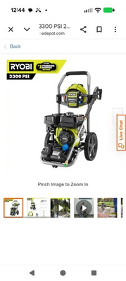 #ad 3300 PSI 2.4 GPM Cold Water Gas Pressure Washer with 212Cc Engine and Water Broo $470.09