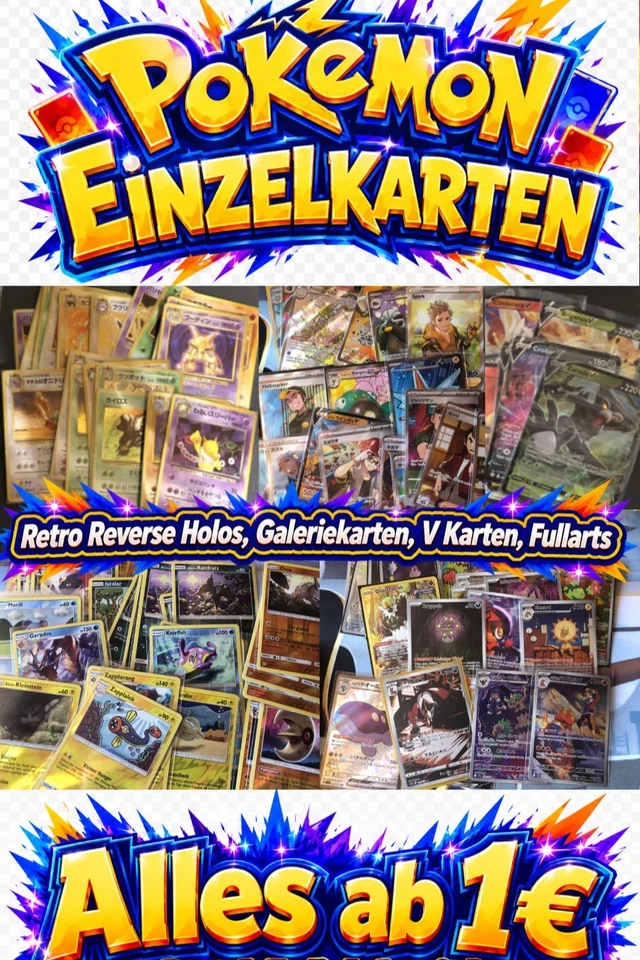 Pokemon Retro Reverse Holos Galeriekarten - Japanische Vintage DE/JP /EN/KO