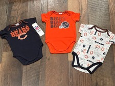 Chicago Bears NFL Baby Boys  3-Pack Short Sleeve Bodysuit Set - NWT
