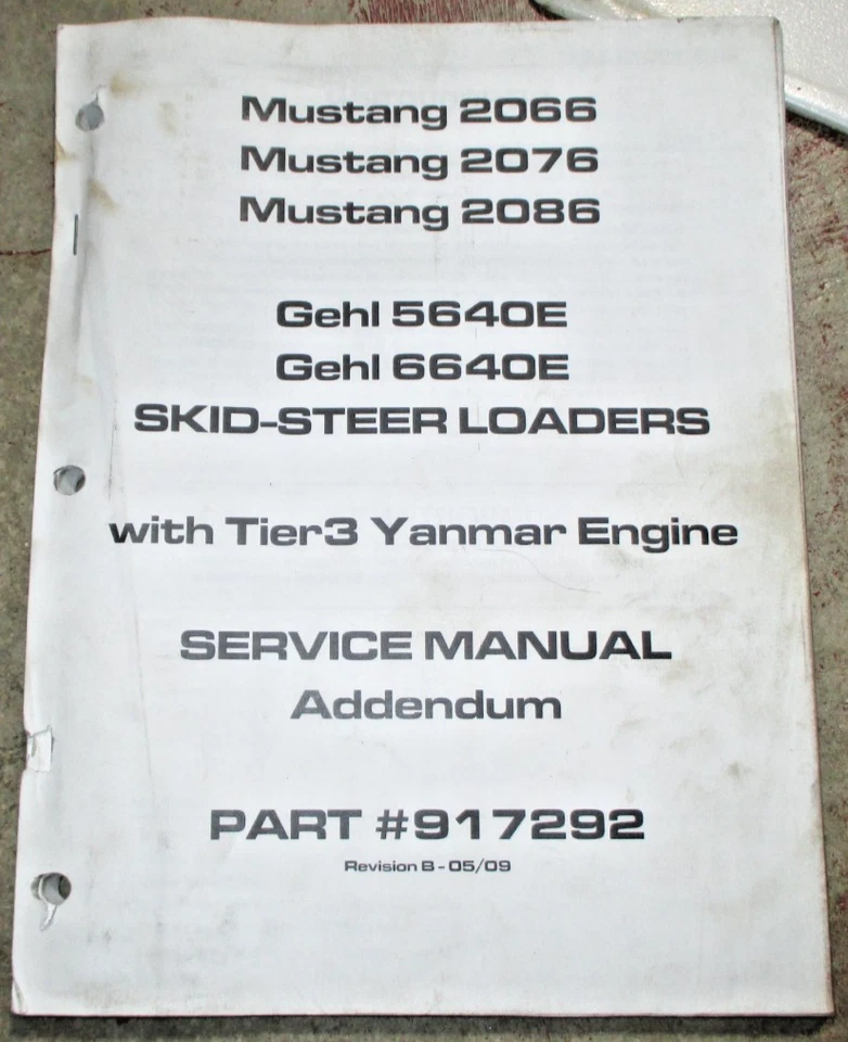 Gehl 5640E 6640E Mustang 2066 2076 2086 Service Manual & Yanmar Engine Manuals - Image 2 of 4