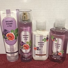 Bath Body Works Brown Sugar Fig Set - Body Wash, Lotion, Cream, Mist, New