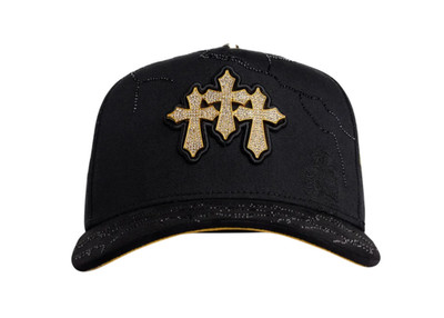 BIGG BOSS HATS 3 CRUZES GOLD MEN SNAPBACK HAT BB3CRUZRAYO BKGLD