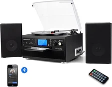 DIGITNOW Bluetooth Record Player Turntable with Stereo Speaker, LP Vinyl to MP3