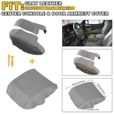 For Honda Ridgeline 2006-14 Door Center Console Armrest Lid Cover Gray Leather