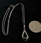 Artisan Western Sterling Silver 925 NECKLACE  Onyx Heart Slide Pendant Chain 18” — photo 1