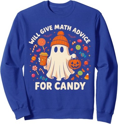 Will Give Math Advice for Candy, Cute Halloween Unisex Crewneck Sweatshirt