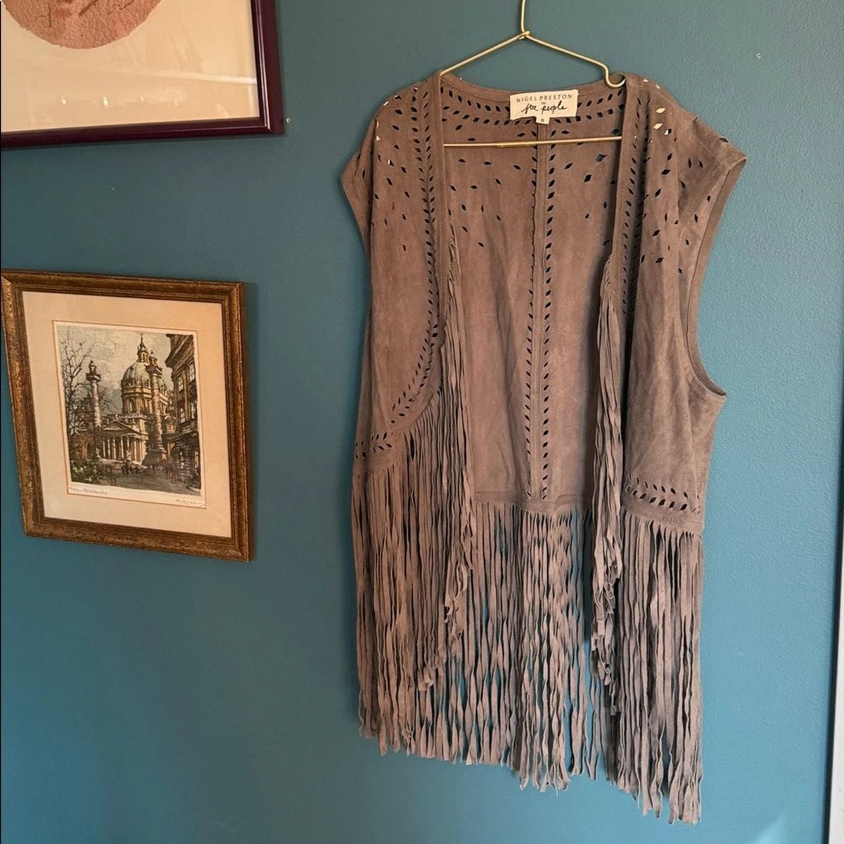 Nigel Preston for free people Taupe Suede Vest | eBay
