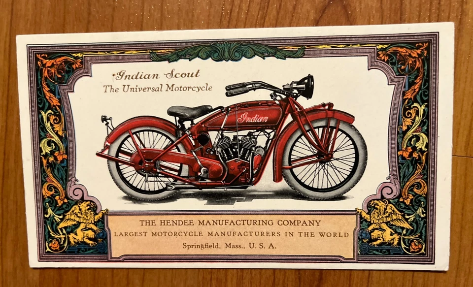 vintage Indian motorcycle advertising blotter - Image 1 of 1