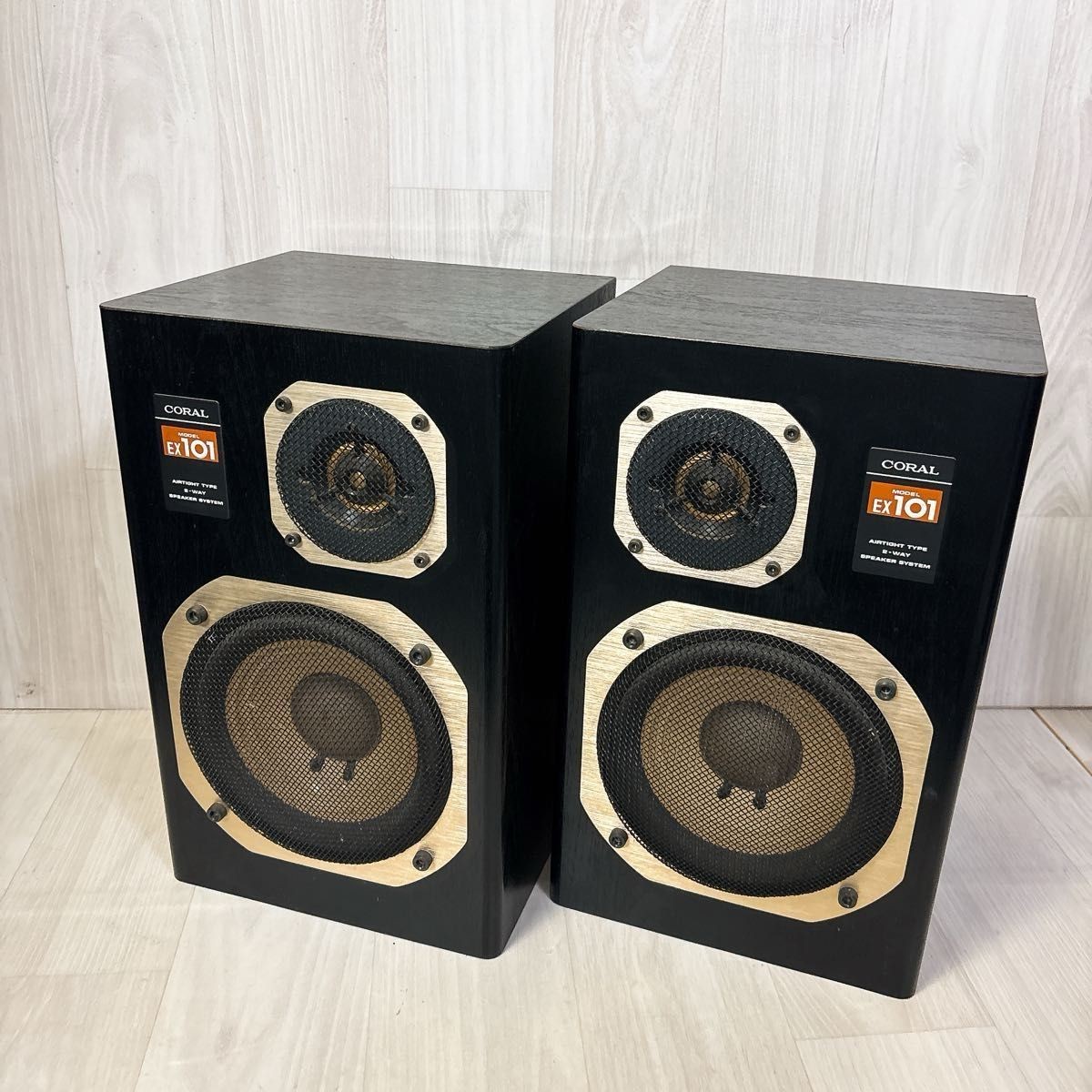 CORAL EX-101 17cm 2way スピーカー CORAL EX-101 2-Way Bookshelf Speakers Pair Die-cast Frame Tested
