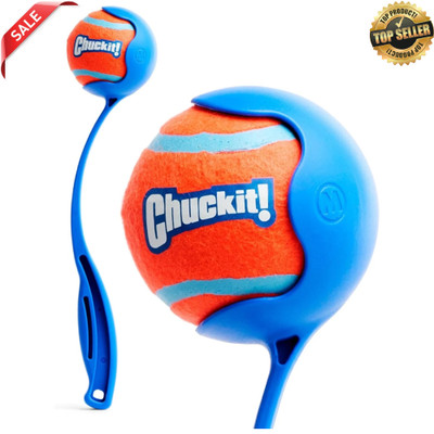 Dog Ball Launcher Medium Fetch Toy with 12'' Handle Tennis Ball Thrower Blue