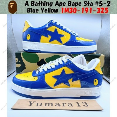A Bathing Ape Bape Sta #5-2 blau gelb 1M30-191-325 Herren Gr.
