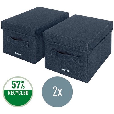 LEITZ Aufbewahrungsboxen grau 19,0 x 28,5 x 16,0 cm, 2 St.