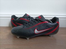Nike Rio SG 2007 Retro Football Boots UK 12 EU 47.5 Rare Mens Black Red Silver