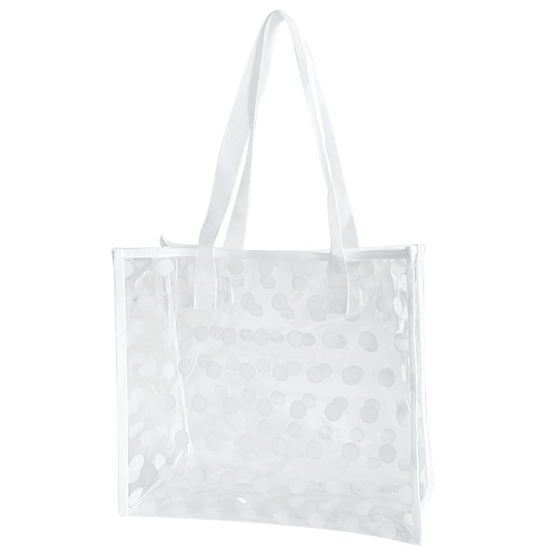 Polka dot Waterproof PVC Clear Tote Bags Shoulder Handbag Beach Bag Shopping ...