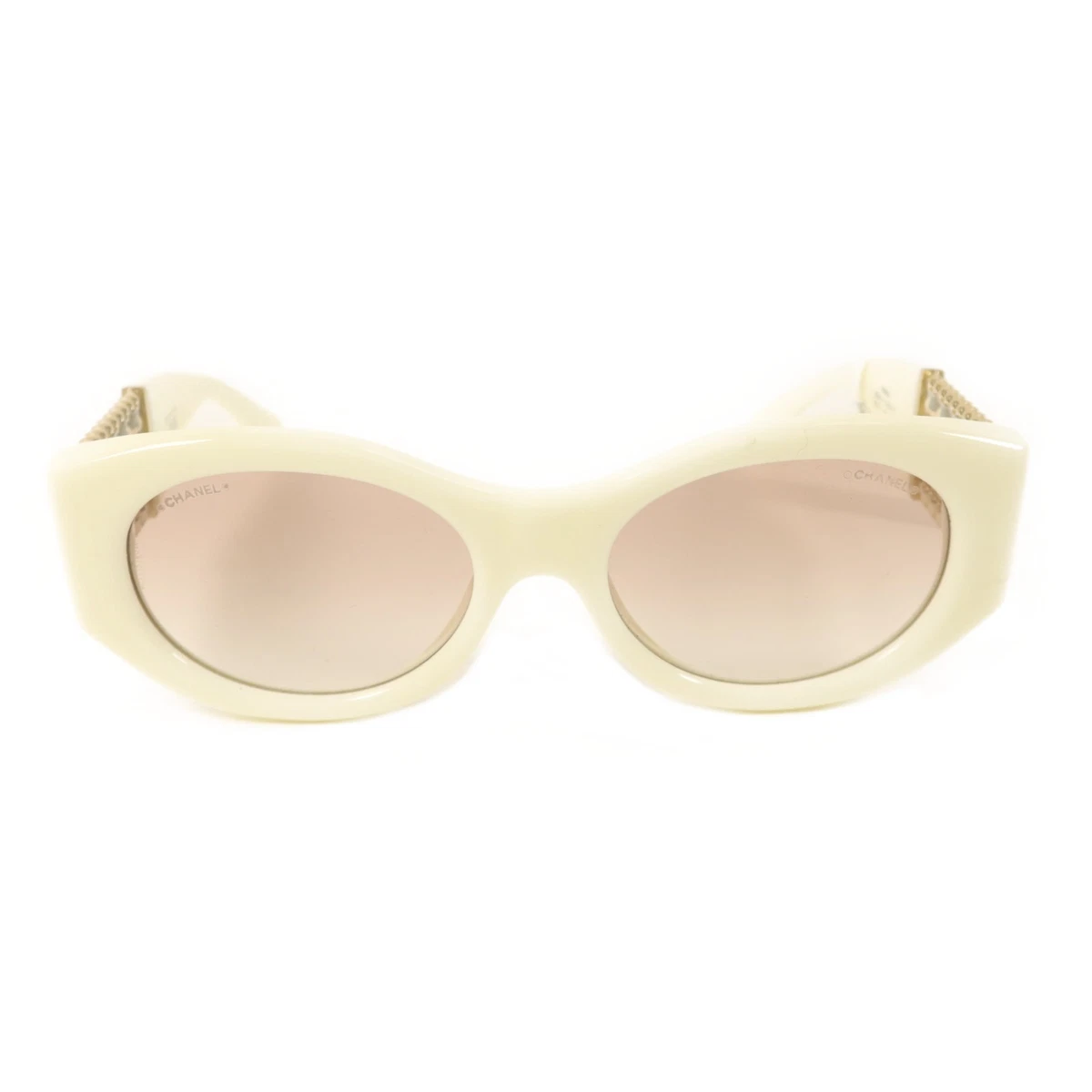 Chanel Coco Mark 5386-a Acetate Beige Sunglasses 0628 Chanel Acetate Square Sunglasses Black/Beige – Coco Approved  main image 4