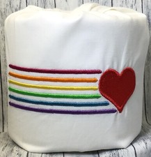 Rainbow Heart Embroidered Decorative Toilet Paper Wrap - Bathroom Decor