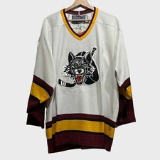 Vintage Bauer Chicago Wolves White Hockey Jersey Medium M