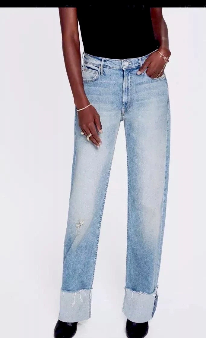 Mother Jean The Duster Cuff Fray Distressed Atead Gospel Grace Wash NEW Size 23