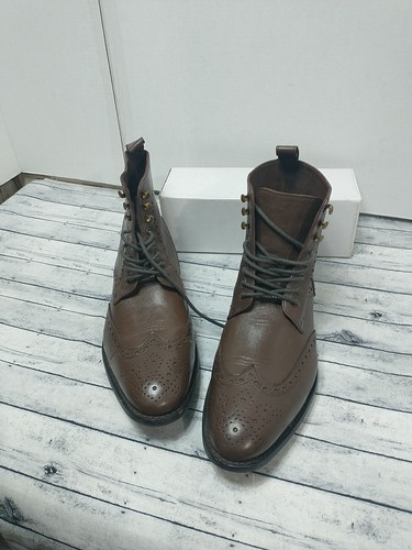 Anthony Veer Herren Grant Budapester Leder Elegant Stiefel Dunkelbraun Größe 11 - Bild 10 von 10