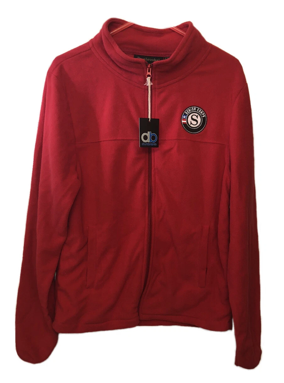 Senior Corps Red Fleece Jacket Mens Small NWT Dunbrooke Full Zip Embroidered