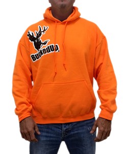 bucked up distressed hoodie safety orange with white logo ebay