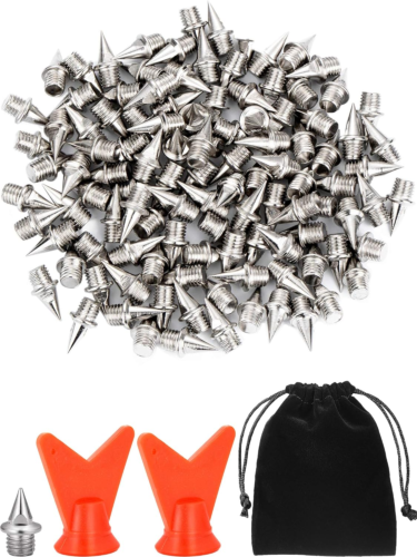 120pcs 1/4" Steel Track Shoe Spikes + 2 Wrenches – Running & Cross Country