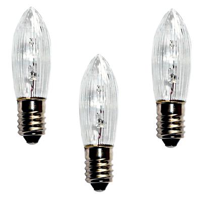 3x Topkerze 24 V 3W E10  für innen - Spitzkerze Riffelkerze f. 10er Lichterkette