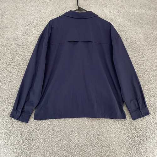 Mountain Hardwear Stryder Shirt Womens Large Blue Utility Snap Up Fishing - Picture 10 of 11