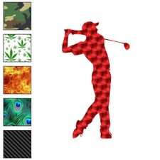 Golf Golfer Swing, Vinyl Decal Sticker, 40 Patterns 3 Sizes, 6415