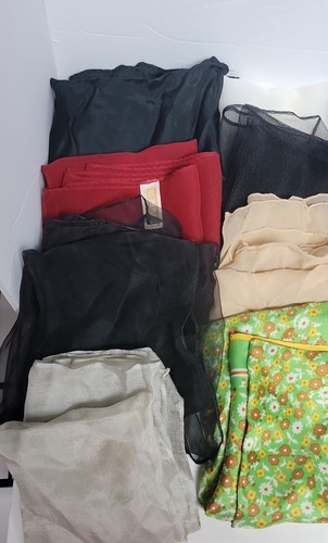Vintage Women's Scarves Solid And Sheer Multicolor Colors Fabric Lot Of 21 - Picture 5 of 7