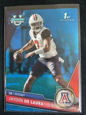 Jayden De Laura 2023 Bowman Chrome University Blue Refractor RC #083/199