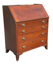 antique hepplewhite cherry slant front desk pa 1810 french foot country federal