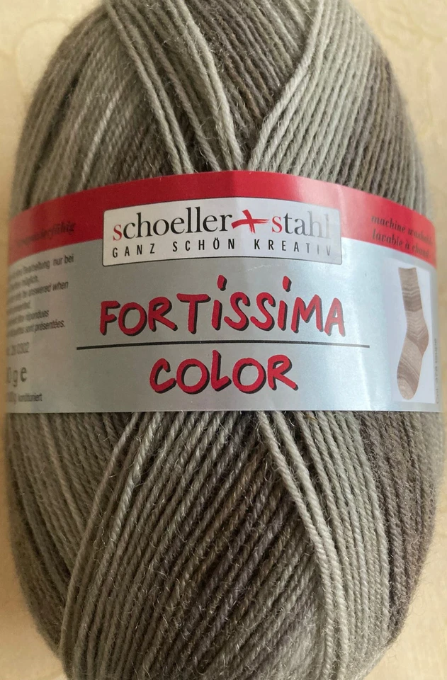 100 gr Schoeller Stahl Sockenwolle Fortissima Color 75% Schurwolle 4-fädig