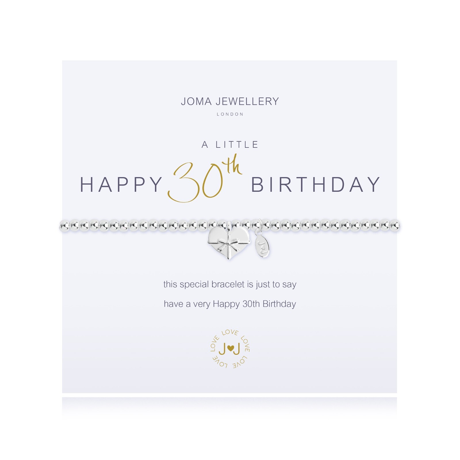 Joma Silver Plated Beaded Bracelet A Little HAPPY 30th BIRTHDAY + Gift Bag 1961