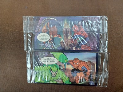 1995 MARVEL Drakes Bakeries Promotion SPIDERMAN Animated Stickers Pog LOT OF 2