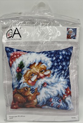 Coussin Point De Croix Collection D'Art Santa 5353 - 40x40cm - Tissu Imprimé - Neuf