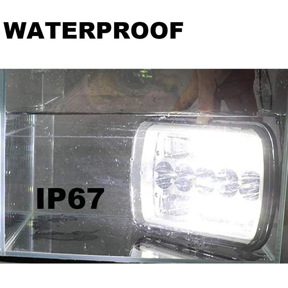 Par de faros LED DRL halo 7x6 para Dodge Omni 1988-1990 Ram 50 Van H6054 Foto 4 de 4