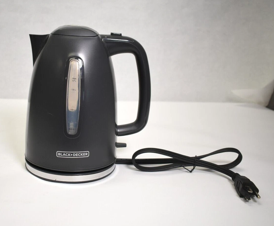 Black + Decker KE1555GY 1.7L Rapid Boil Electric Cordless Kettle w Auto  Shut Off