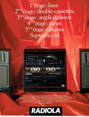 Advertising1020 1988 Radiola Programmable Laser Turntable PO GO FM