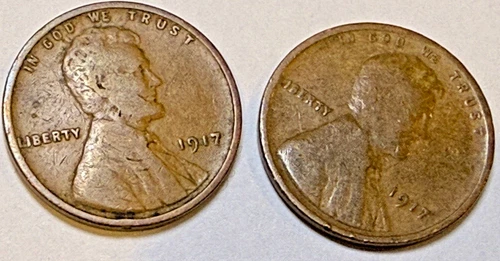 1917-P Lincoln Wheat 1c Pair ~ Fine+ / VF? ~ Get Both Coins Shown! ~ Deal! ~ B94