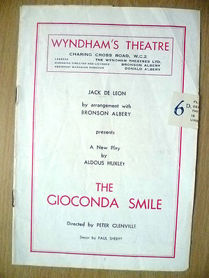 Wyndham's Theatre THE GIOCONDA SMILE~ PAMELA WHITE BRENDA BRUCE CLIVE BROOK