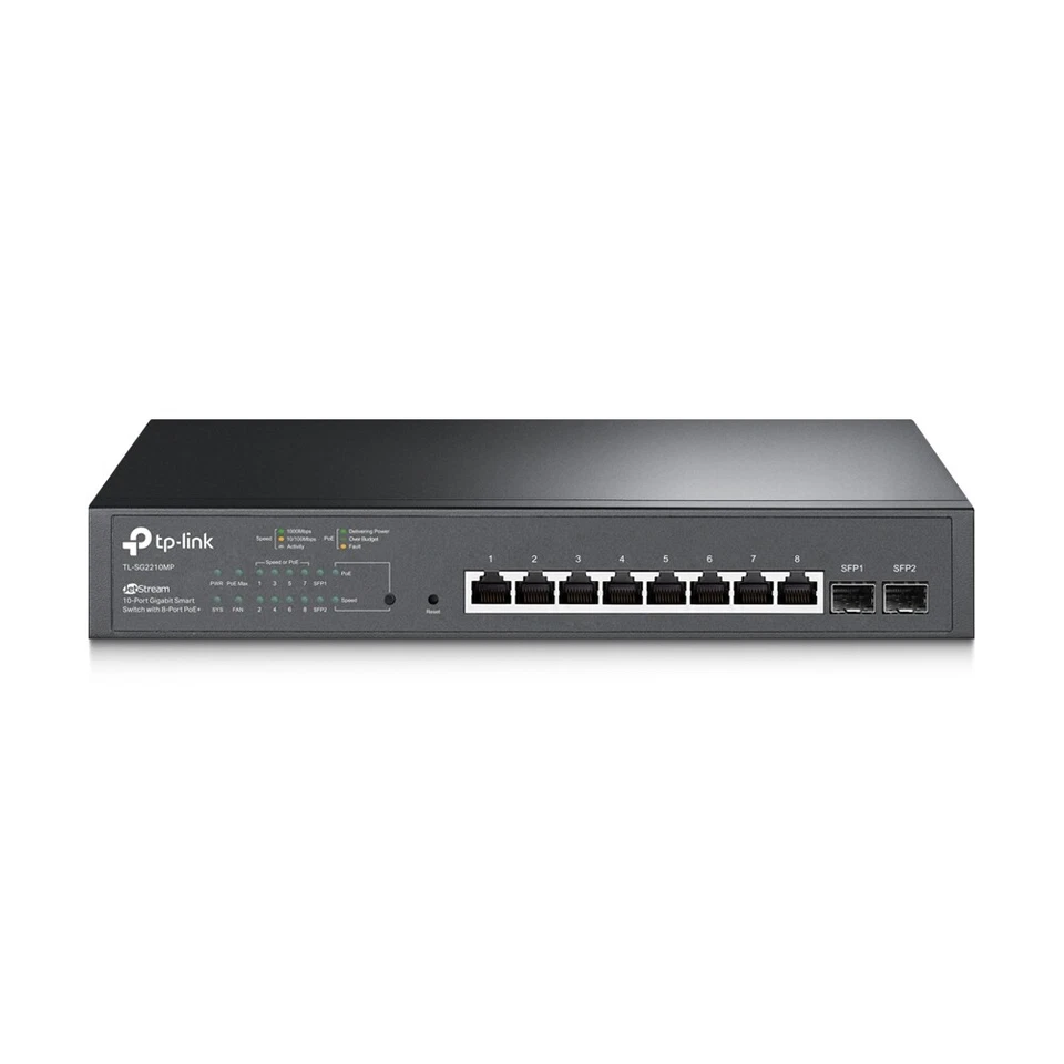 Tp-Link JetStream 10-Port Gigabit Smart Switch w/ 8-Port PoE+ TL-SG2210MP - Image 2 of 4