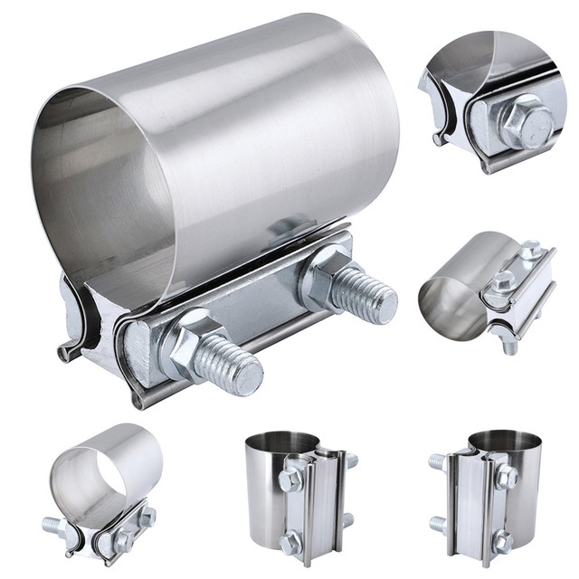 2.25 Exhaust Sleeve Clamp Stainless Steel Catback Downpipe Band Clamp
